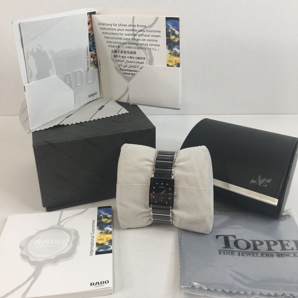 RADO DIASTAR SWISS QUARTZ JUBILE WRIST WATCH 11 DIAMONDS TITANIUM-CERAMIC UNISEX